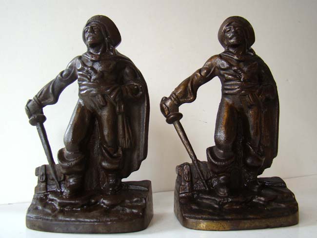 A pair of antique Pirate bookends circa 1920